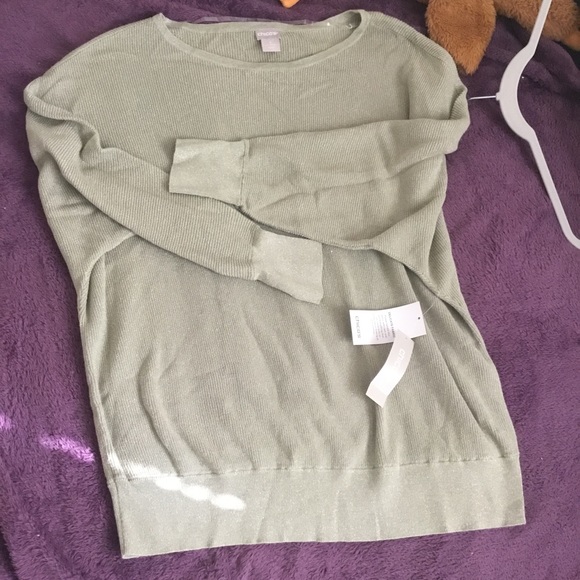 NWT CHICO’S SPARKLE Pull Over Round Neckline Long Sleeve SWEATER Cool Sage-XL-3 - Picture 13 of 16